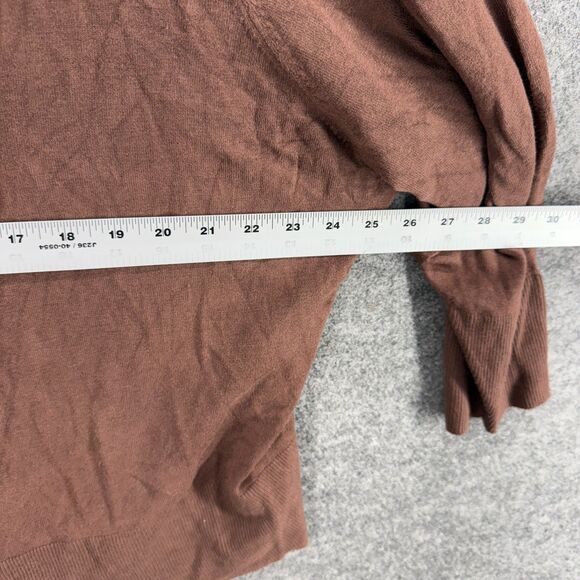 Worthington Cardigan Women 3X Plus Brown Button Up V-Neck Long Sleeve Rayon - Picture 4 of 6